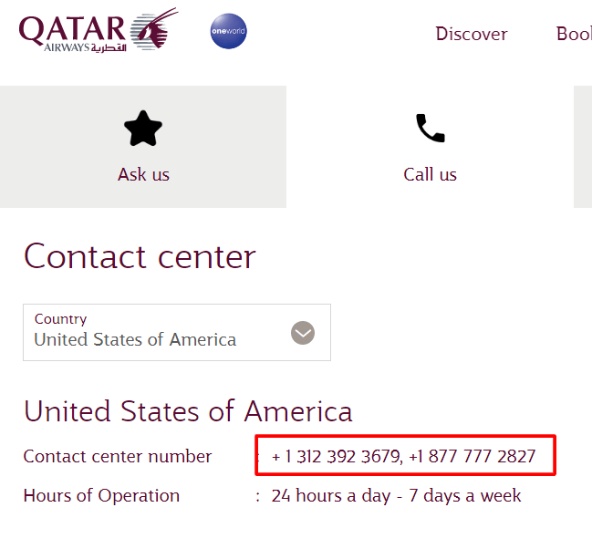 qatar airways phone number