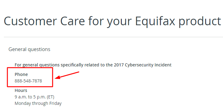 equifax phone number